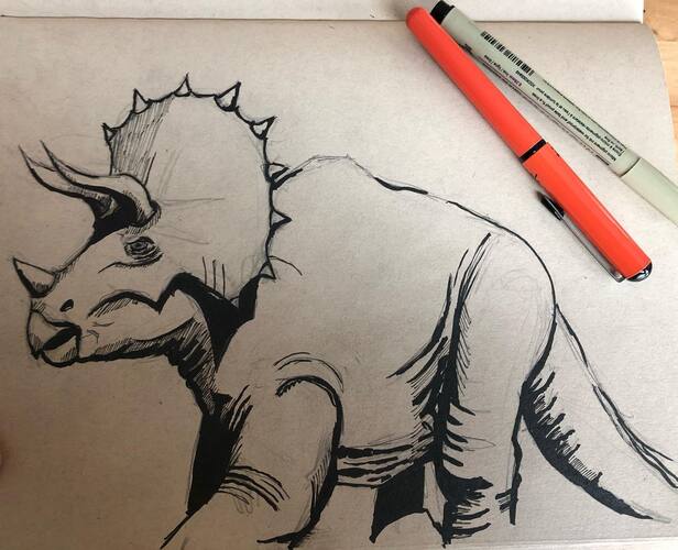 inked version of the sketch