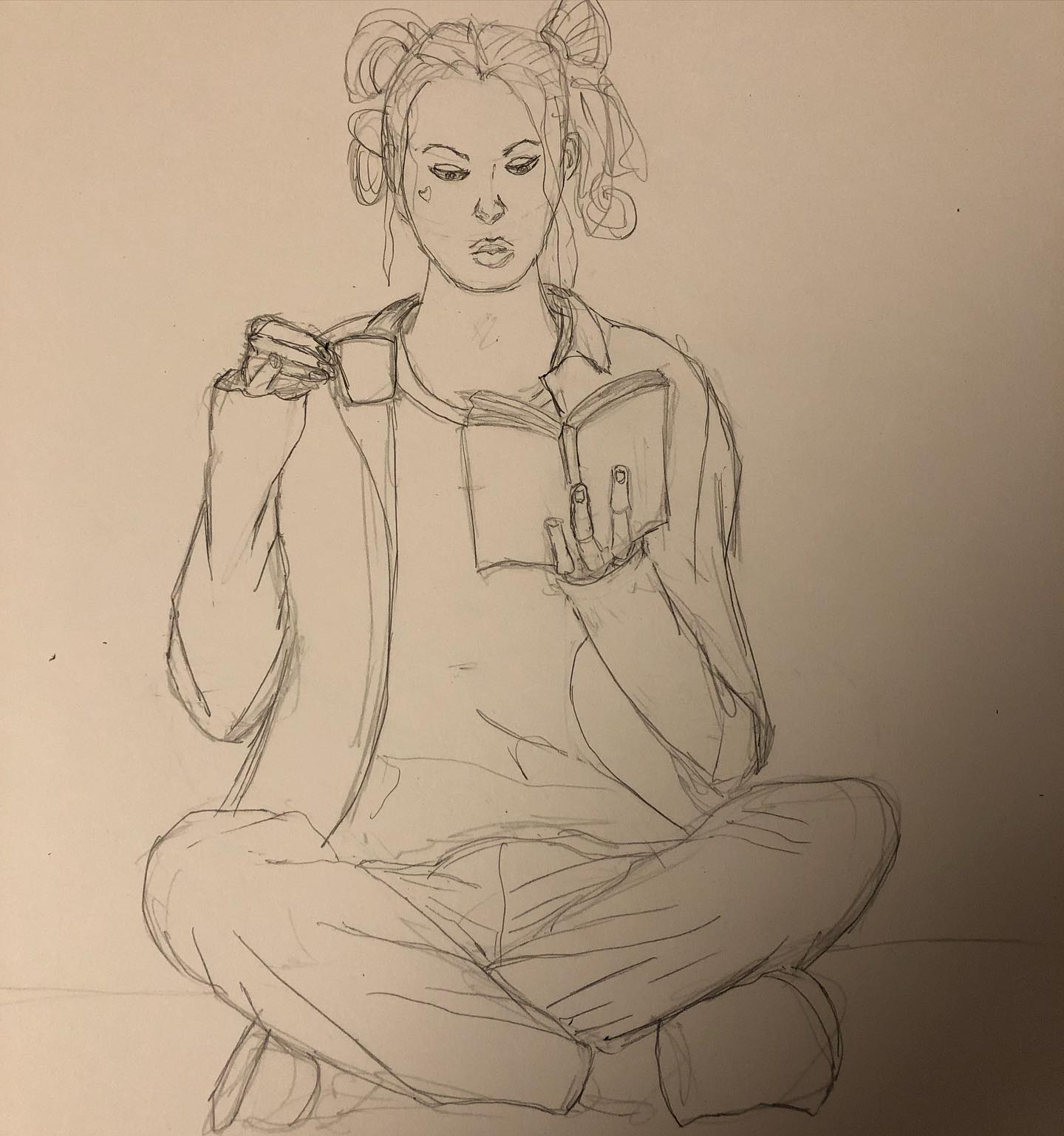 process image of the pencil drawing