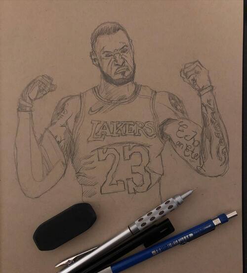 pencil underdrawing of the sketch