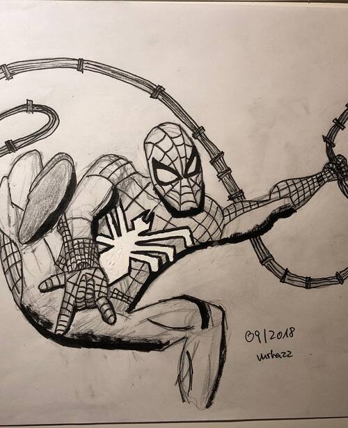 2018 drawing of spider-man